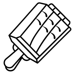 Chocbar ice creem line art vector