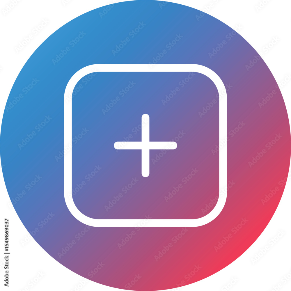 Poster plus line gradient circle background icon