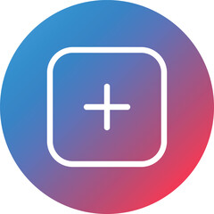 Plus Line Gradient Circle Background Icon