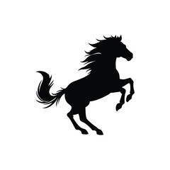 A vector silhouette of a horse.