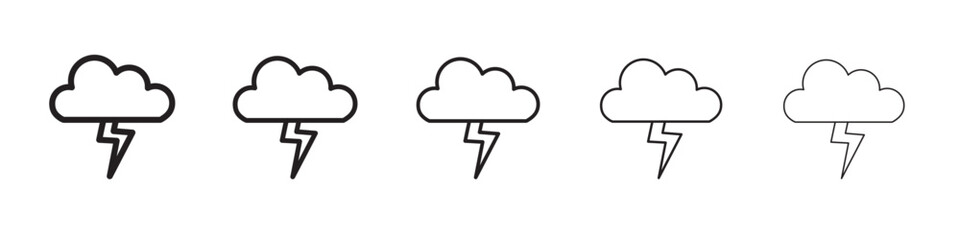 Thunder lightning icon vector illustration isolated