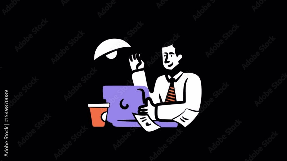 Poster workspace animations on transparent background