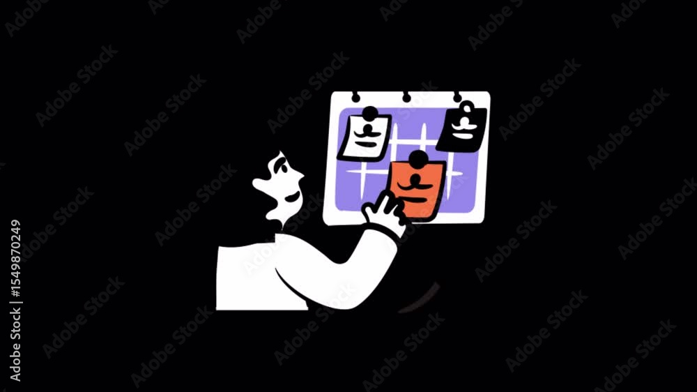 Poster memo animations on transparent background