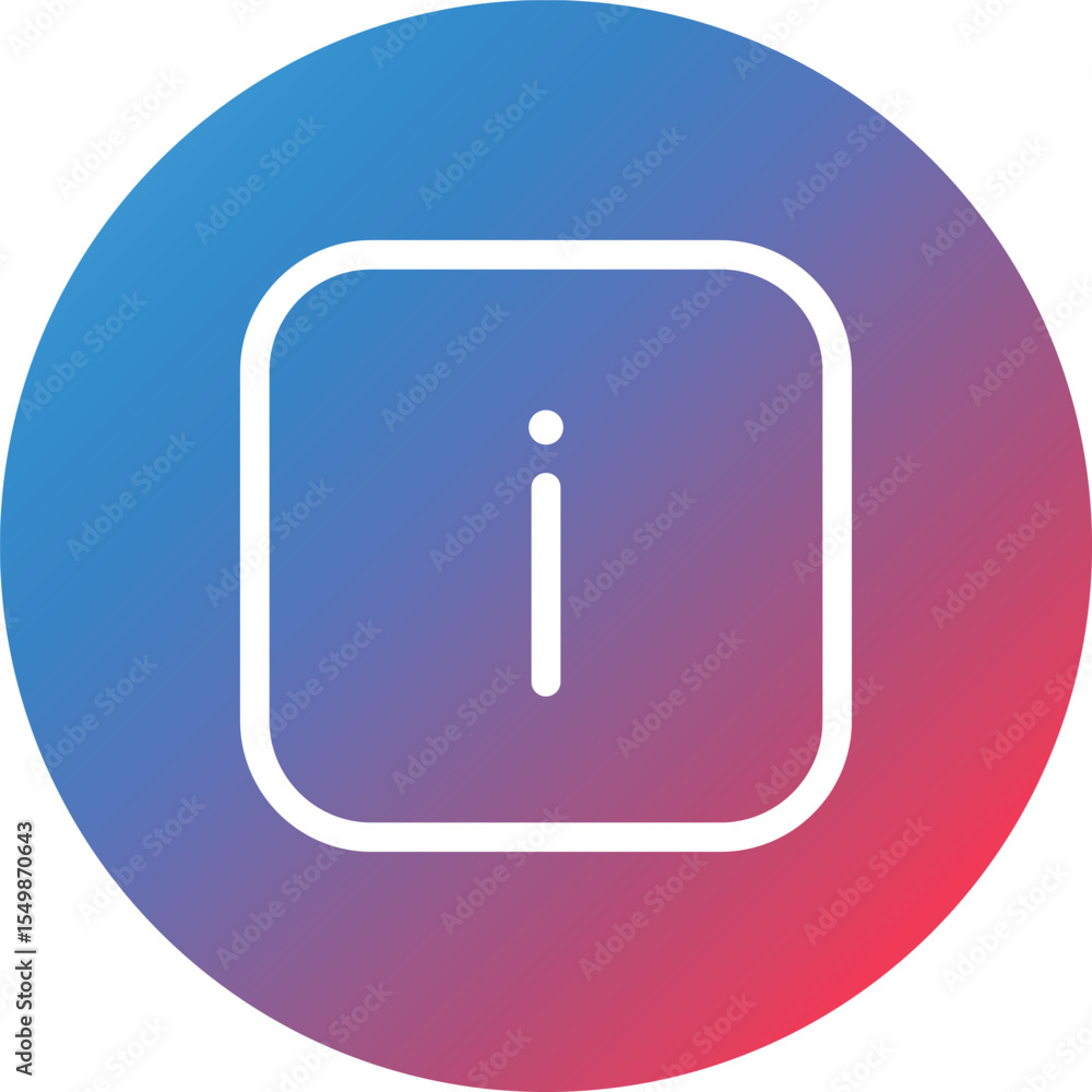 Poster info square line gradient circle background icon