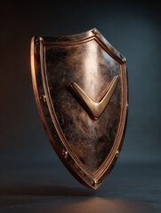 shield with ok icon 3d render