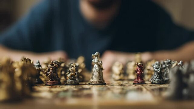 Miniature figures on a  board