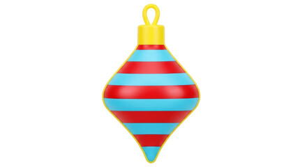 Isolated Christmas Ornament with Stripes