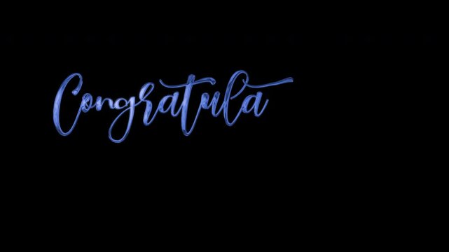 Blue cursive text saying congratulations; suitable for greeting cards, announcements, social media posts, and celebratory designs. Great for celebrations.