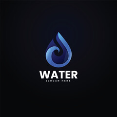 Blue water drop vector element is an abstract business logo design concept