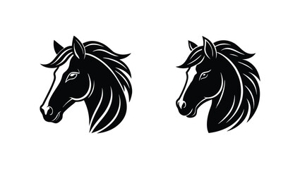 Horse head silhouette vector on white background 