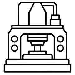 CNC Machine line art vector