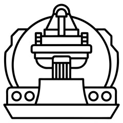 CNC Machine line art vector