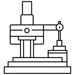 CNC Machine line art vector