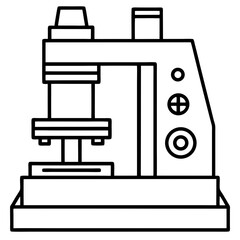 CNC Machine line art vector