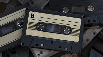 Vintage Cassette Tapes Piled Together