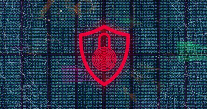 Wireframe network appearing, padlock shield emerging, border pulsing red, showing security threat