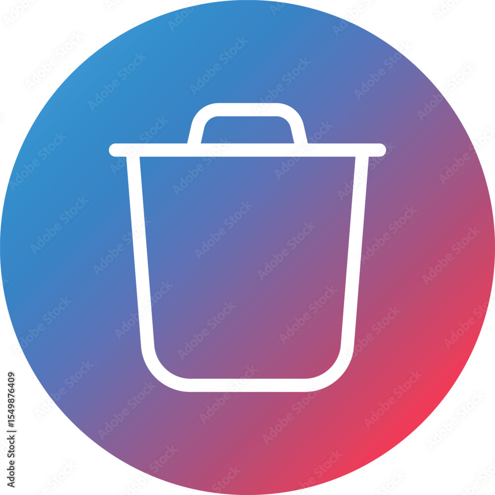 Poster delete line gradient circle background icon