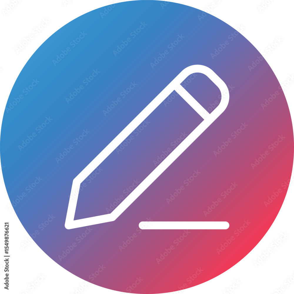 Poster edit line gradient circle background icon
