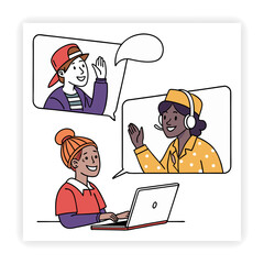 Remote Work and Freelancing Doodle Icons