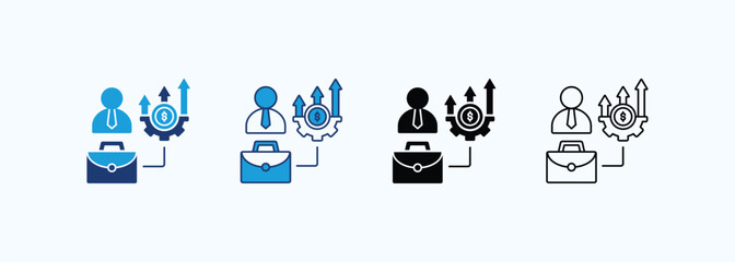 Career Advancement Icon Set Multiple Style Collection