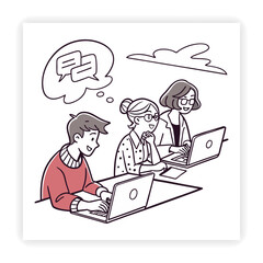 Remote Work and Freelancing Doodle Icons