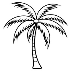 Obraz premium Coconut tree line art vector
