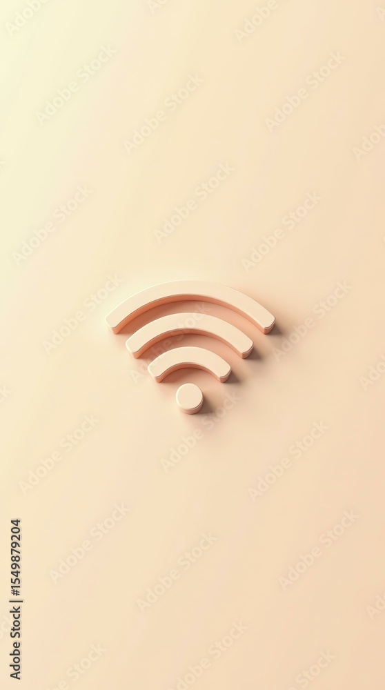 Poster minimal beige background with broken wifi signal for connectivity issues design