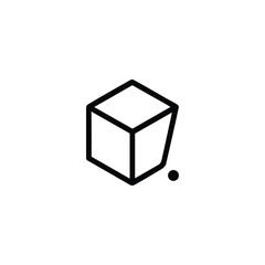 Isometric Cube Draft Angle Face Icon
