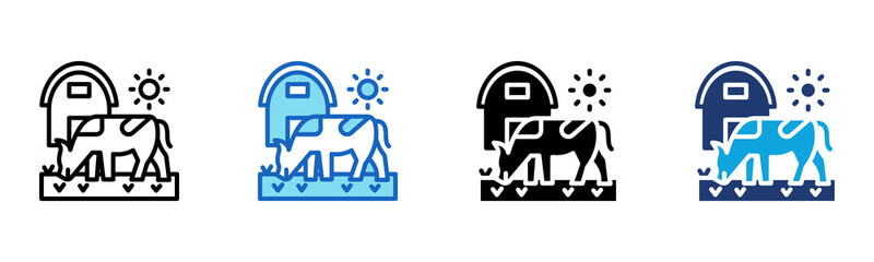 Livestock icon Multi Style Vector Illustration