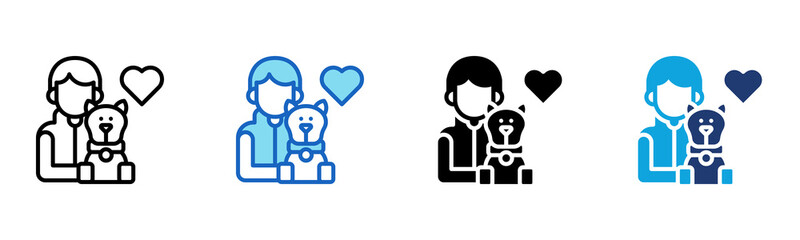 Pets Owner icon Multi Style Vector Illustration