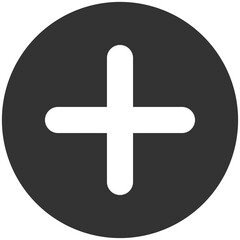 round back black plus symbol