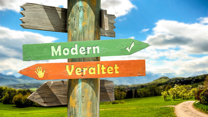 Signposts the direct way to Modern versus outdated