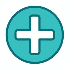 Fototapeta premium Add New Vector Icon – Flat Style Plus Sign for Mobile Apps and Web Interfaces