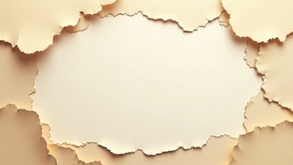Fototapeta premium Abstract textured background with torn paper edges revealing a lighter shade beneath creating a frame for copy space