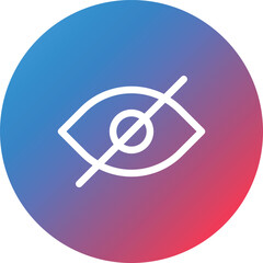 Hide Line Gradient Circle Background Icon