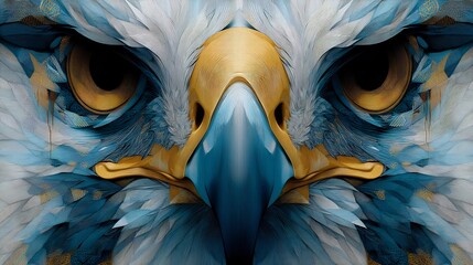 Majestic Eagle Symmetry: An Abstract Rendering of Power and Freedom Art