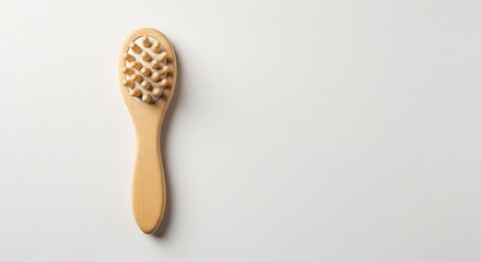 Fototapeta premium Wooden Hairbrush on White Background