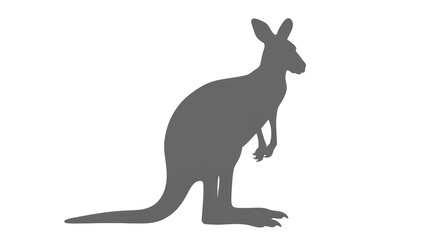 Isolated Kangaroo Silhouette