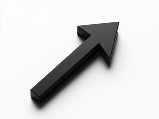 Modern digital illustration of a forward-pointing arrow in black on a white background