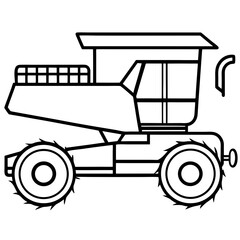 Combine Harvester line art vector