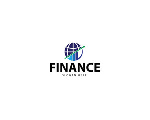 global financial accounting, investment report, logo design template.