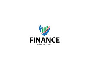 finance logo design concept creative growth arrow marketing shield wave industry