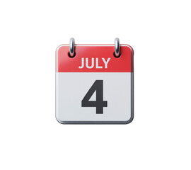July 4 Independence Day Calendar Icon