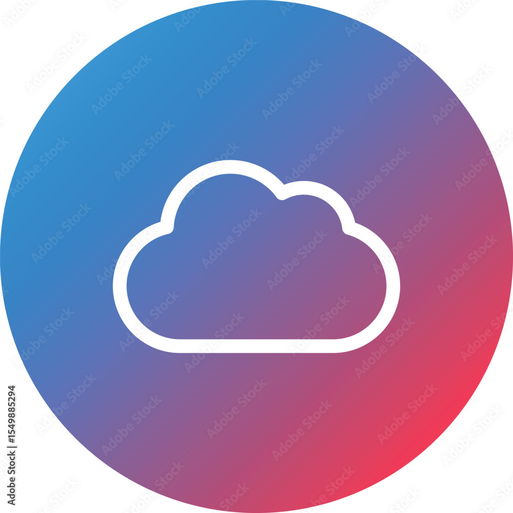 Poster cloud line gradient circle background icon