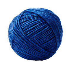 Ball of Blue Yarn: A tightly wound sphere of rich blue yarn, rendered in crisp detail, showcasing the delicate texture of the fibers and the depth of the color.
