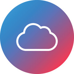Fototapeta premium Cloud Line Gradient Circle Background Icon