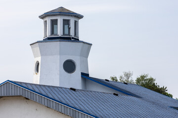 church tower in the blue sky