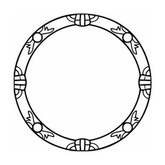 Obraz premium Black and White Circular Frame with Geometric Design Elements