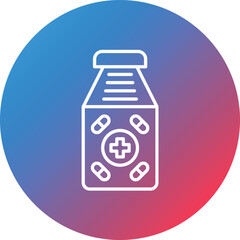 Antibiotic Line Gradient Circle Background Icon