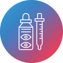 Eye Dropper Line Gradient Circle Background Icon